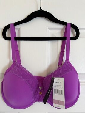 Natori Hidden Glamour Contour Underwire Bra 32D Passion Purple NWT